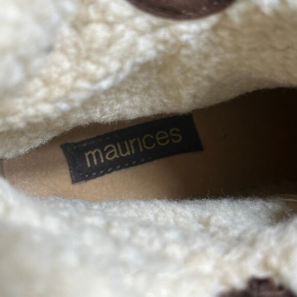 Maurices Helen Foldover Boots Womens Size 9M Brown Faux Leather Stacked Heel - Picture 11 of 12